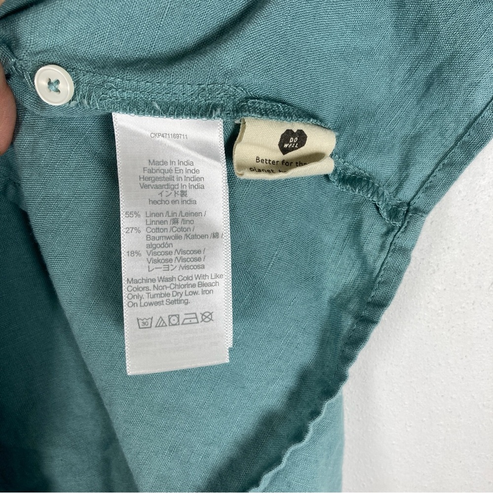 Madewell Mini Dress Babydoll Womens XS Green Alexandra Button Front Cottagecore - Picture 11 of 15